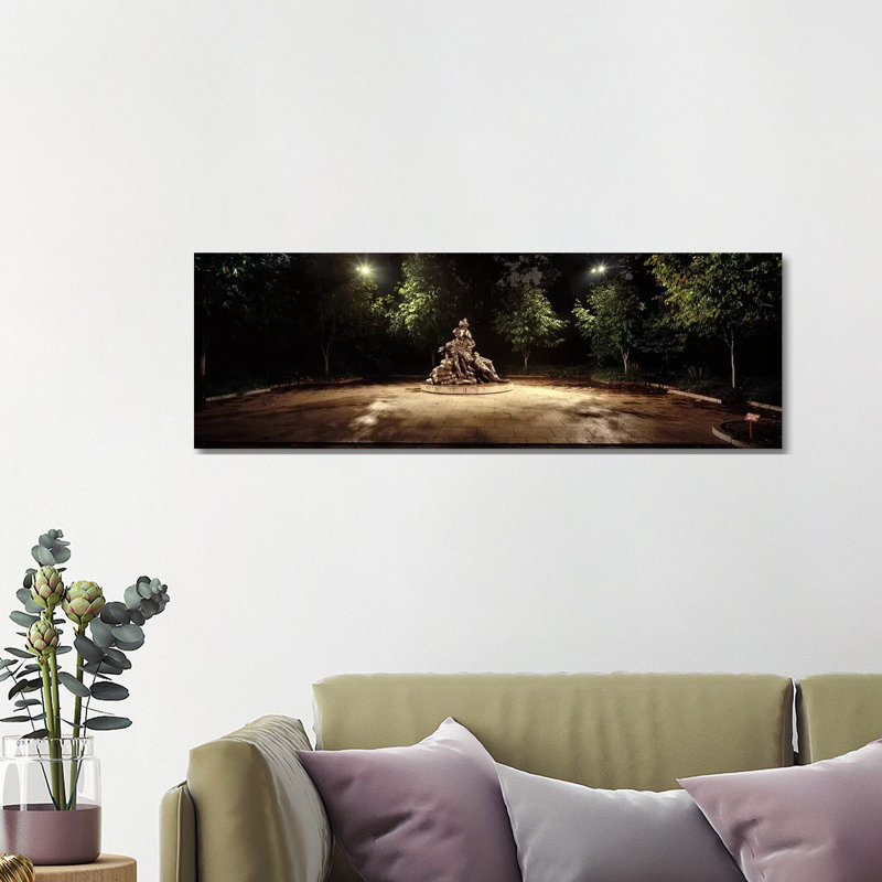 Sculpture in a Memorial, Vietnam Women's Memorial, Washington DC, USA 1 Piece Wrapped Canvas Panoramic Wall Art
