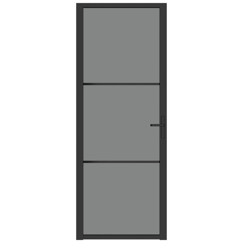Portes coulissantes en métal et en verre, 29,9 po x 79,3 po, Noir / transparent foncé