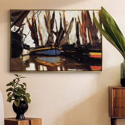 Bateaux de pêche (Étude), 1866 - Reproduction sur toile flottante
