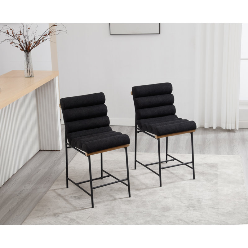 Tabouret de comptoir de 25 po Roseau, Noir, noir, noir, noir