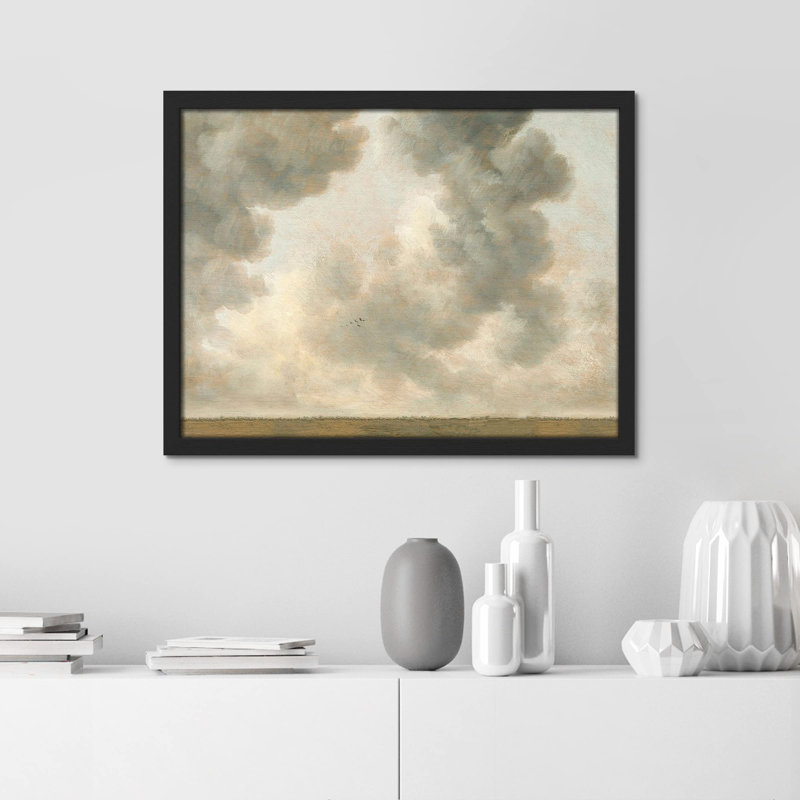 «Sunlight Countryside Field Sky» sur papier, H 11 po x l 14 po, Noir