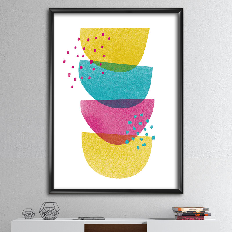« minimal spots balance ii »-image image sur toile, Cadre noir, H 46 po x l 36 po x P 1,5 po
