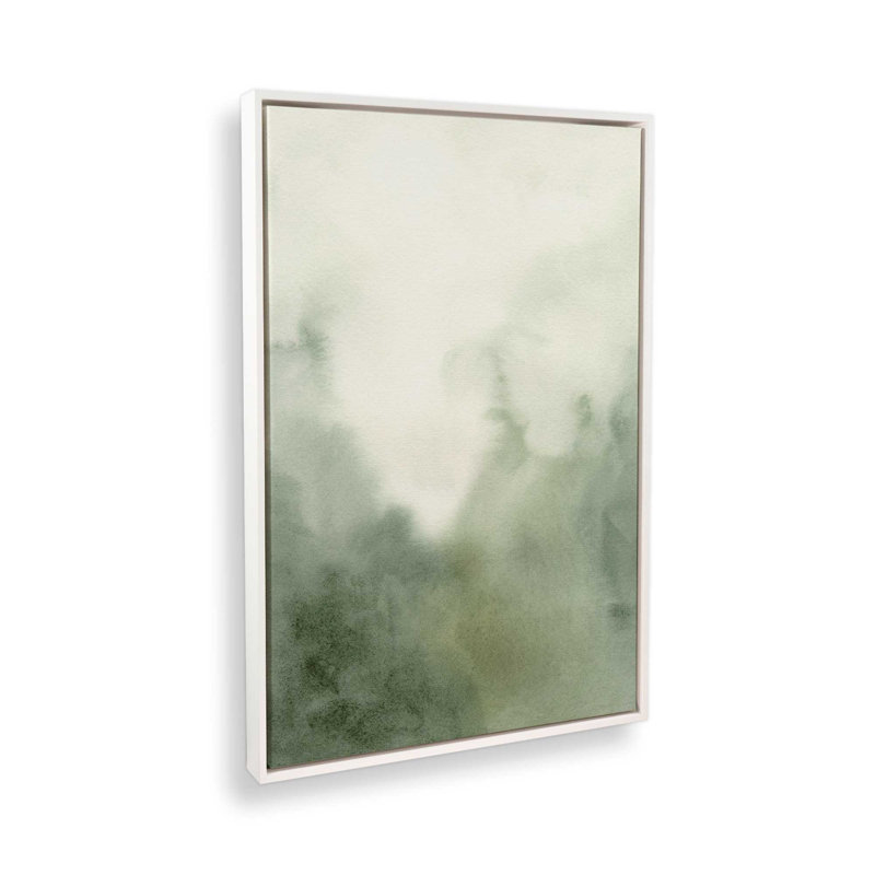 «Mute Forest Shadows I», reproduction sur toile, H 36,75 po x l 24,75 po x P 1,75 po, Cadre flottant blanc opaque