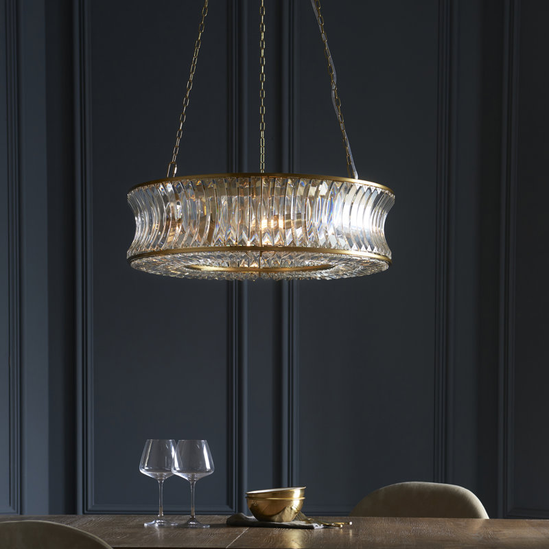 Annalysa 6 - Light Drum Chandelier, Warm Brass