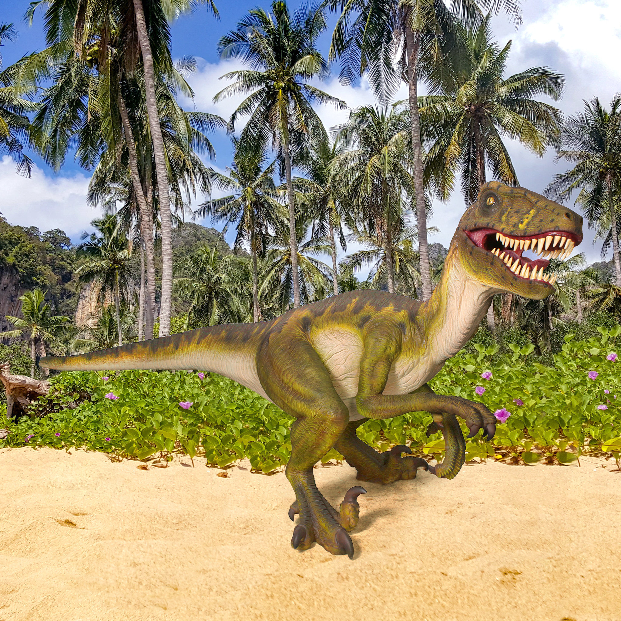 Design Toscano Jurassic-Sized Dromaeosaurus Raptor Dinosaur Statue | Wayfair, image size:2048x2048