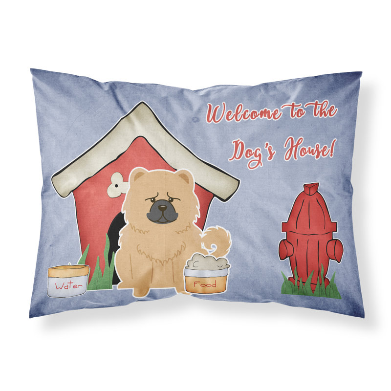 Taie d’oreiller chien house, Chow-chow crème