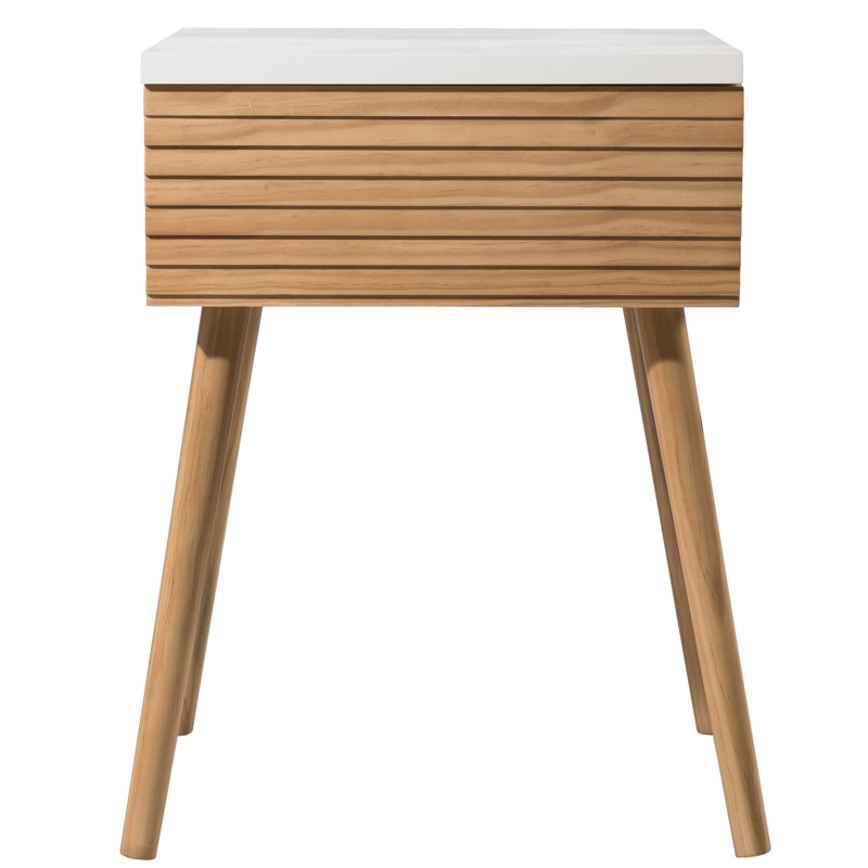 Theo 40cm W Solid + Manufactured Wood Bedside Table