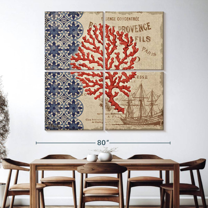 Brampt Burlap Coral I, 74" H x 74" W