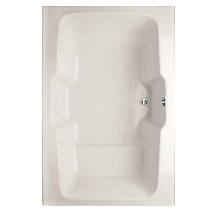 Victoria 72.5'' x 48'' Air Acrylic Bathtub, White, Satin Brass