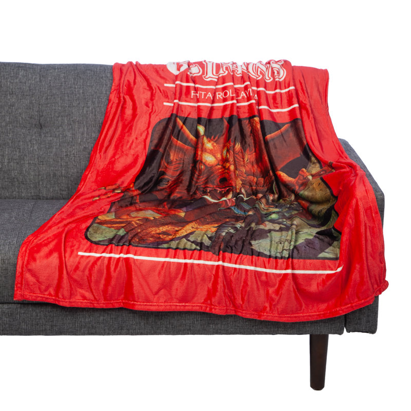 Red Fleece Dungeons & Dragons Cover Art Throw Blanket