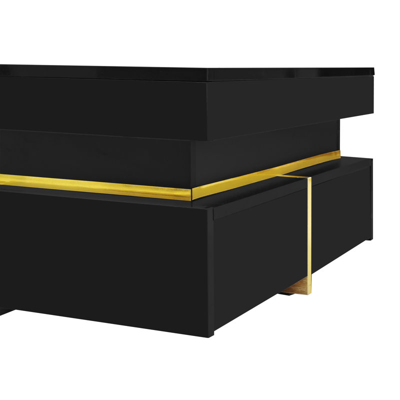 Coffee Table with Storage, Black