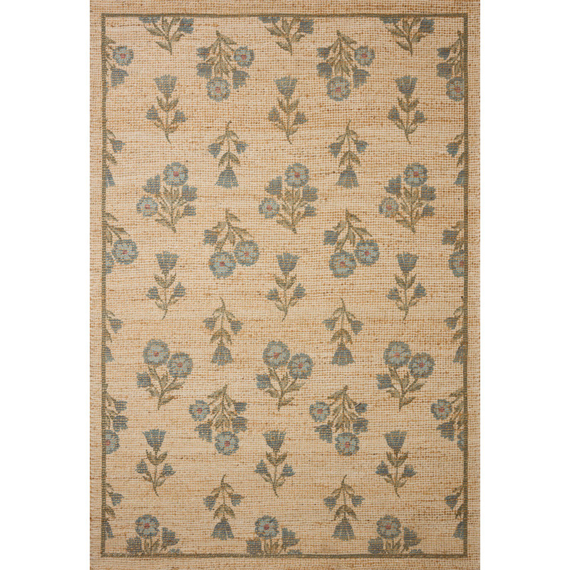 Chris Loves Julia x Loloi Rue Moss / Blue Area Rug, Rectangle 8'6" x 11'6"