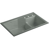 Indio® 33" L x 21.125" W Double Basin Undermount Kitchen Sink with Accessories