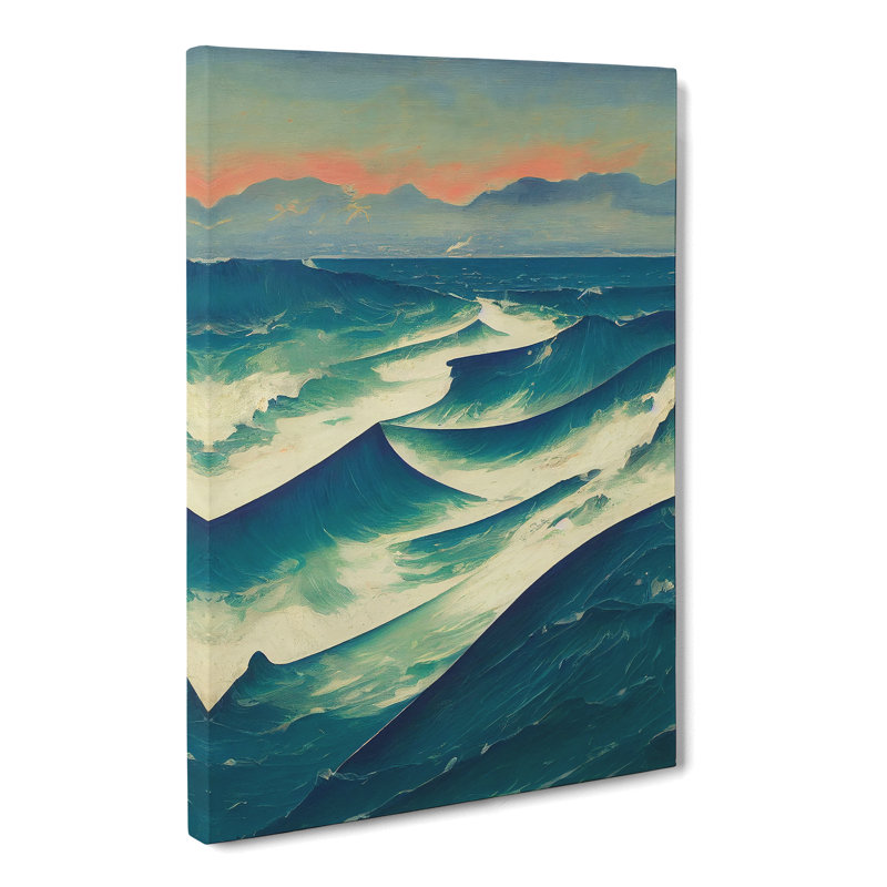 Seascape Painted Ocean Vol.1 - Wrapped Canvas, 50cm H x 35cm W x 3cm D