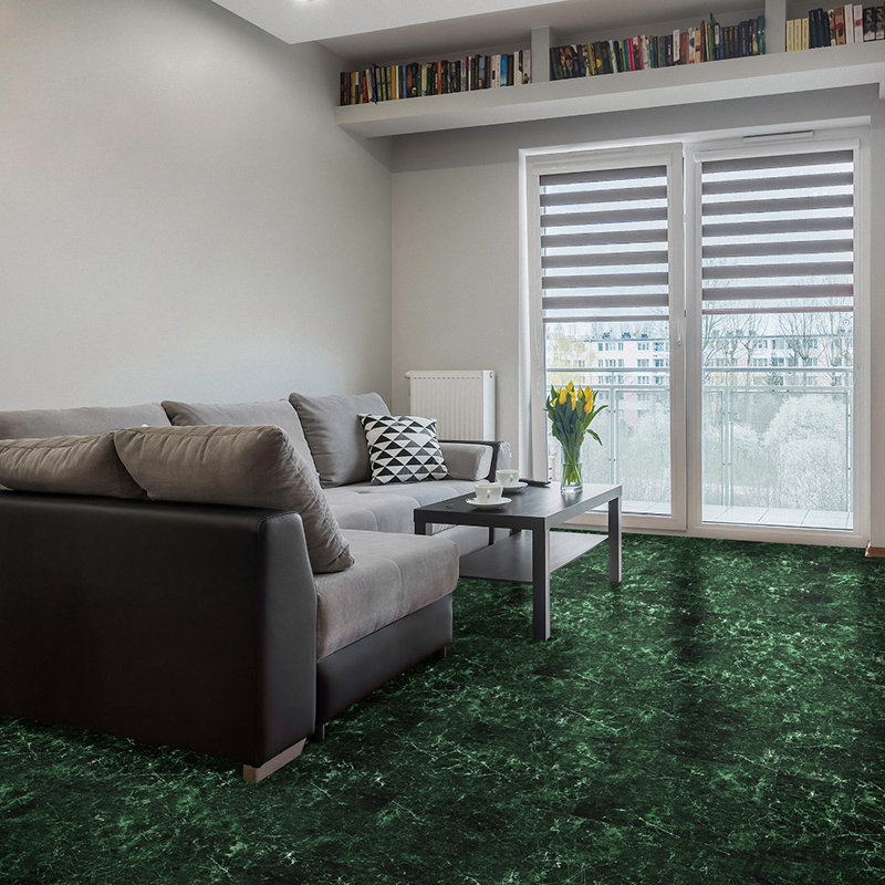 Carreau de vinyle de luxe 20 po x 20 po x 5 mm Gemstone, Vert émeraude