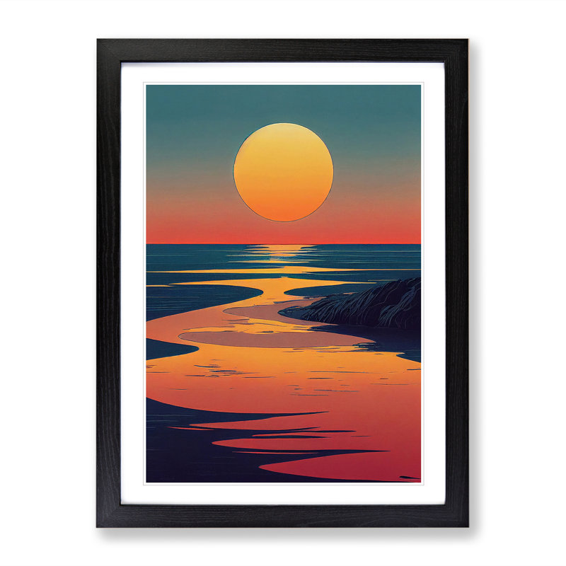 Masterful Sunset - Single Picture Frame Print, Black, 64cm H x 46cm W x 2cm D