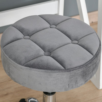 Swivel Upholstered Adjustable Height Counter Stool with Metal Frame