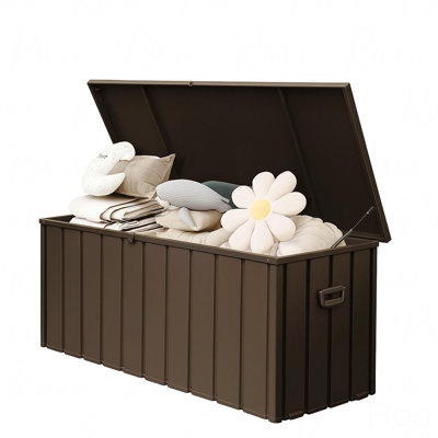 Boîte de rangement pour l'extérieur en acier galvanisé 190 gallons 190 gallons - Brun