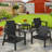 Outdoor Adirondack Chair and Side Table Set, HDPE Resin, For barbecue, beach, deck, garden, lawn and backyard,Black.