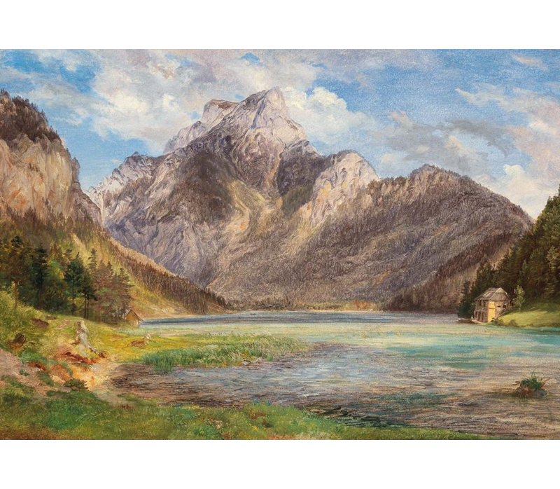 «Mountain Lake» par Frederic Loos, art sur toile tendue avec châssis, H 24 po x l 17 po