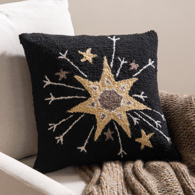 Celestial Starburst Wool Accent Pillow