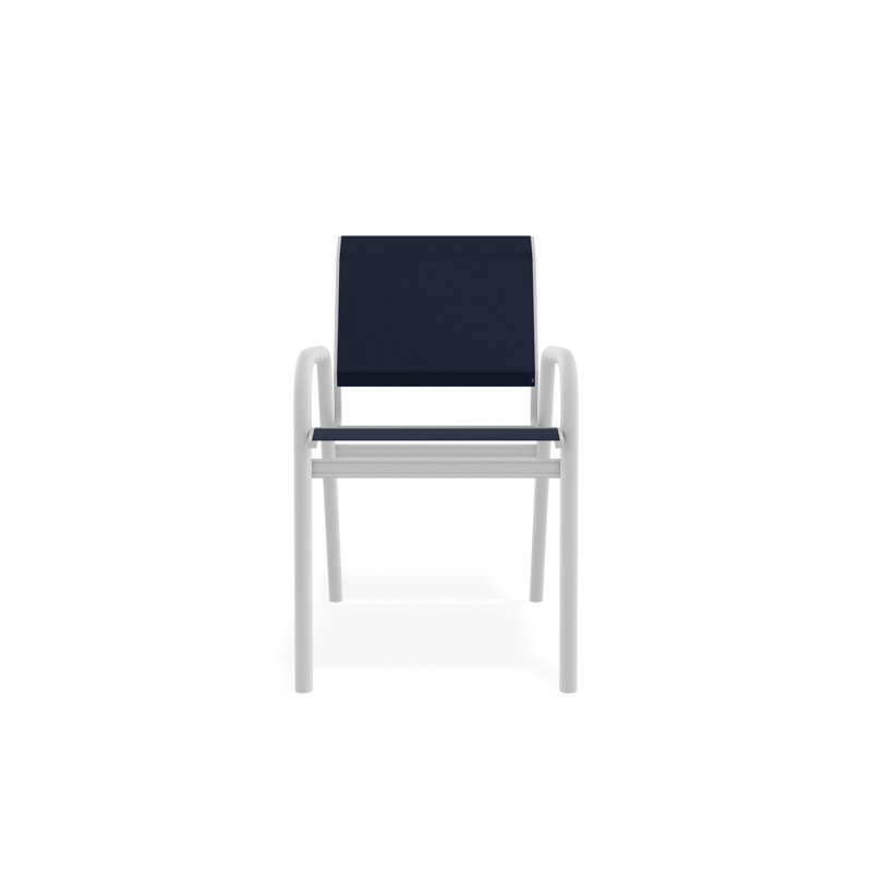 Chaise bistro Gardenella, Blanc, Bleu marine 13D Sunbrella®