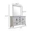 Commode large Eli avec miroir, 5 tiroirs et 2 armoires, blanc vieilli