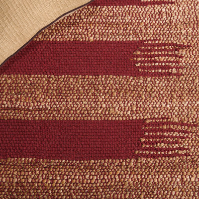 Fibre naturelle 124% jute tissé à la main à 70%; Tapis abstrait 30% coton