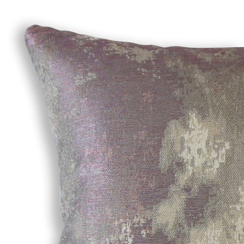 Zakhar Solid Pillow, Lumbar Pillow, Gray/Purple, 24" x 24"