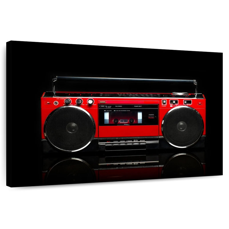 Abarca Retro Red Boom Box, 16" H x 24" W