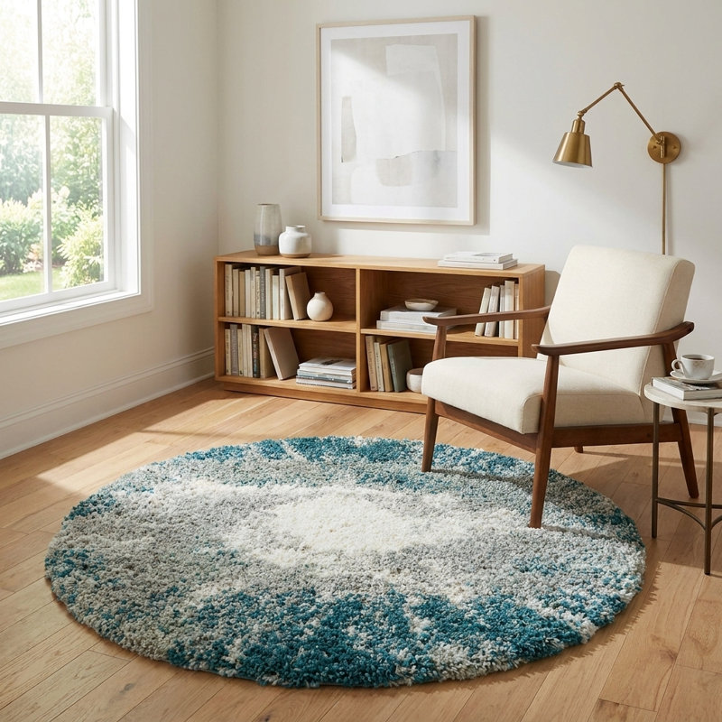  Velvet Soft Touch Shag Rug, Round 3'3"