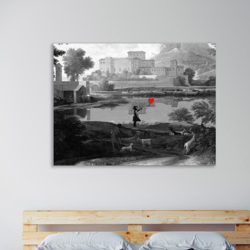 Balloon Girl Meets The Masters by Banksy - Wrapped Canvas Print, 38 cm H x 51 cm W x 4 cm D