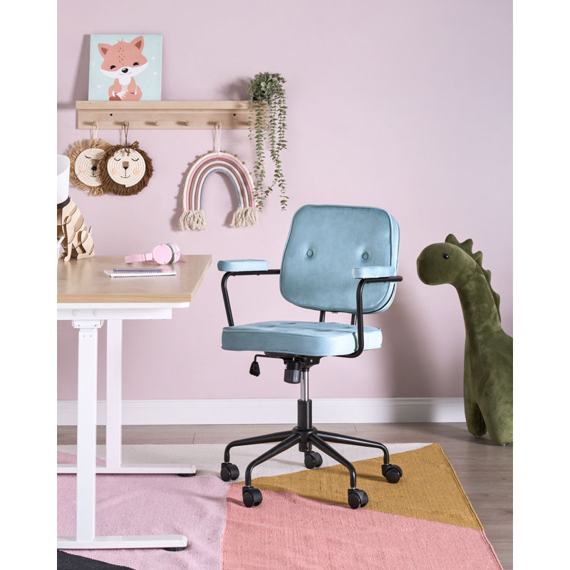Office Chair, Velvet, Light Blue