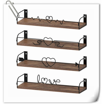 Tablette flottante en bois 4 pièces Kailo