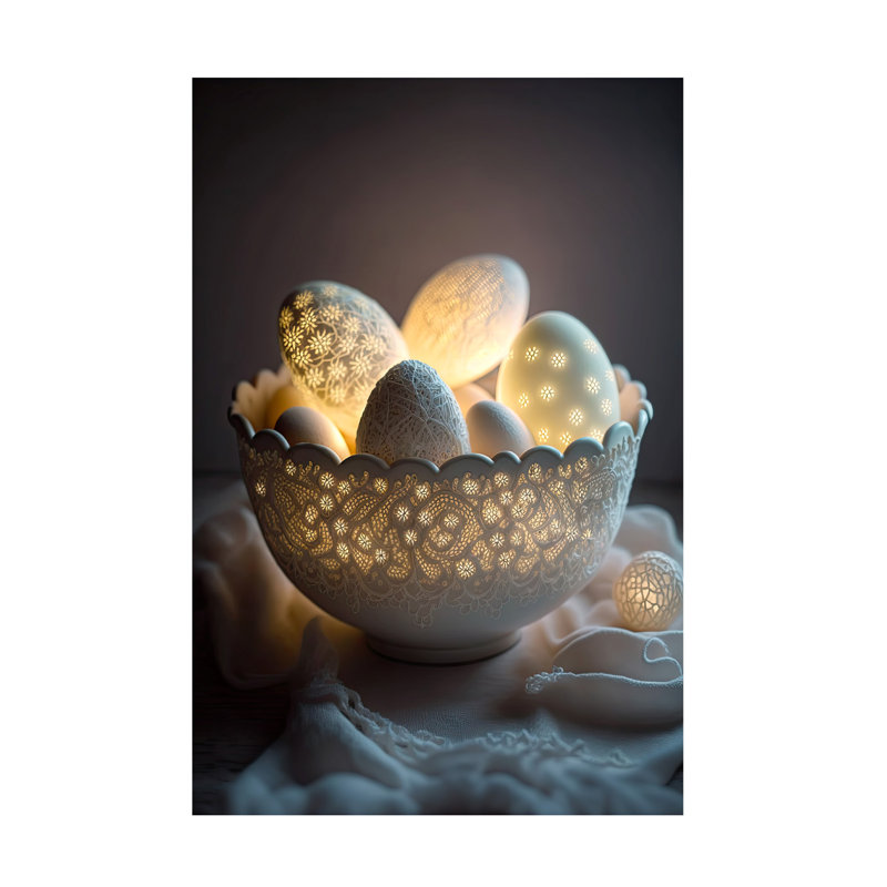 Heddine Glowing Eggs, reproduction d'art sur toile, H 19 po x l 12 po x P 2 po