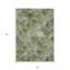 Tapis extérieur lavable abstrait vert et ivoire 10 pi x 14 pi