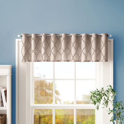 Saratoga Fretwork Print Grommet Top Single Window Valance