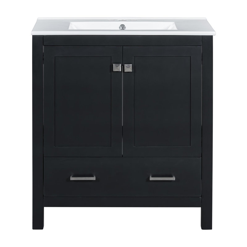 Meuble-lavabo 30 po, Noir
