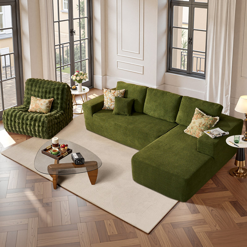Canapé-lit modulaire Coza, canapé convertible avec fauteuil à billes pour le salon, Orienté à droite, Gris