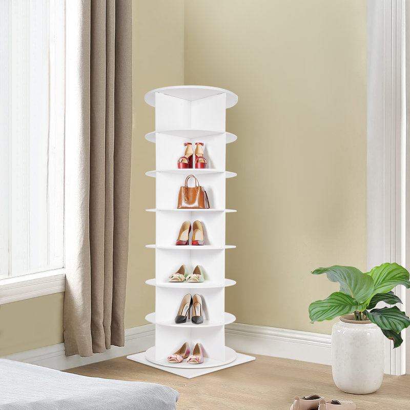 Range-chaussures rotatif 28 paires 28 paires, Blanc