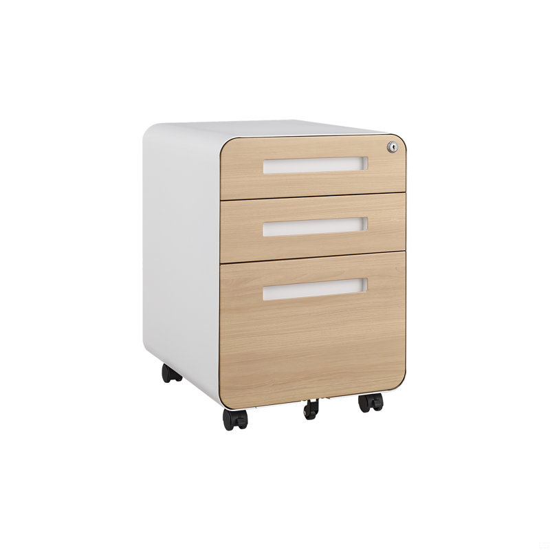Classeur mobile 3 tiroirs sous le bureau, armoire de rangement polyvalente de style simple, Blanc