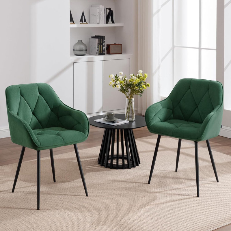 Bharmal 50.5cm H Velvet Upholstered Armchair, Turquoise, 1
