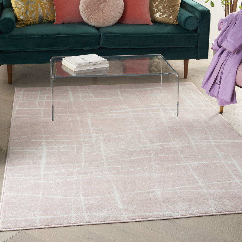 Tapis moderne rose, Rectangle 5 pi x 7 pi