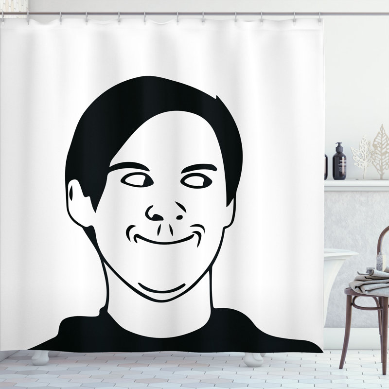 Rideau de douche simple face man décoration, H 69 po x l 70 po