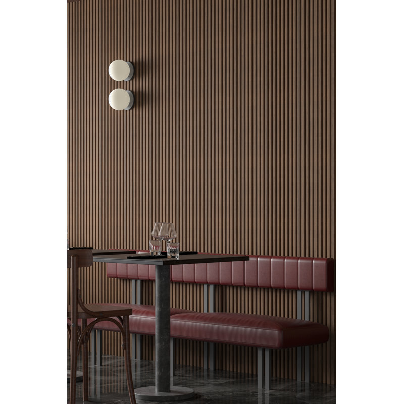 Panneaux muraux à lattes de 104,375 po x l 11,25 po avec embout - traitement mural moderne en bois insonorisant