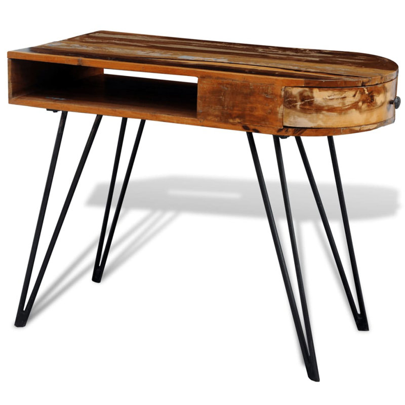 Solid Wood Iron Computer Desk