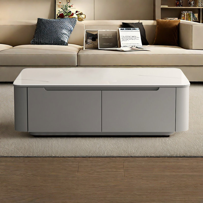 Modern simple coffee table, Gray, 19.7" H x 47.2" L x 23.6" W