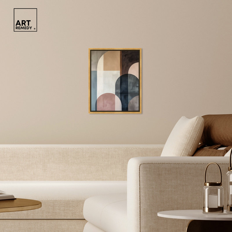 Gold Framed Abstract Canvas Print Wall Art, 21.5" x 17.5"