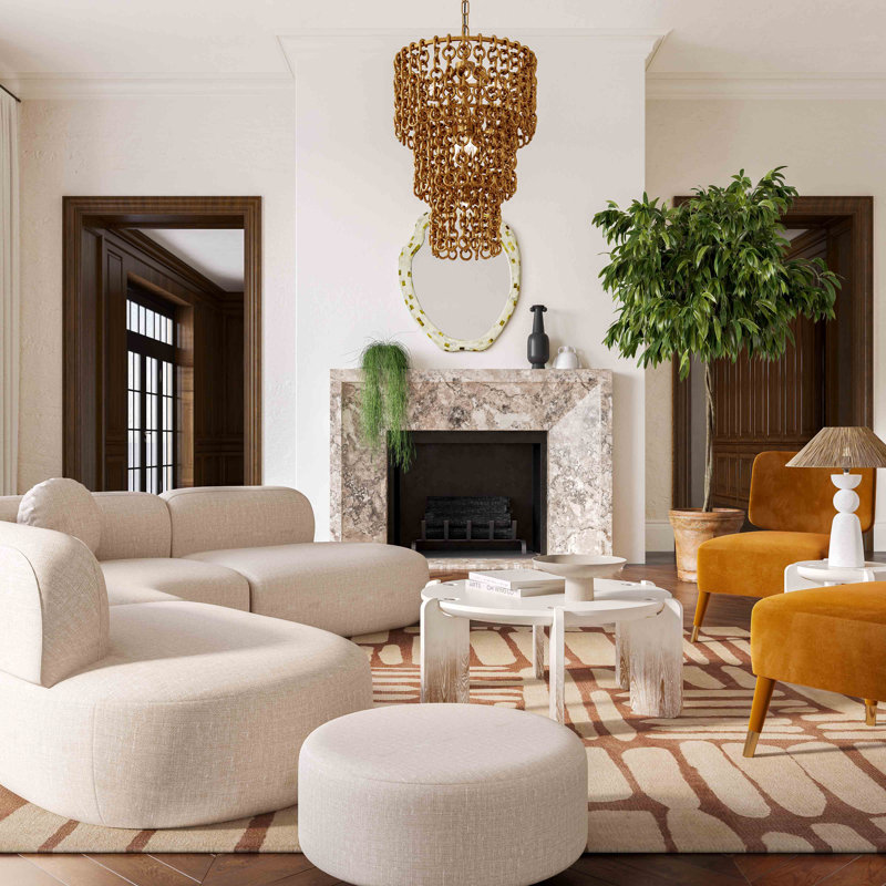 Broohah Ottoman, Beige Linen