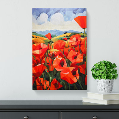 Poppy Field Constructivism - Wrapped Canvas
